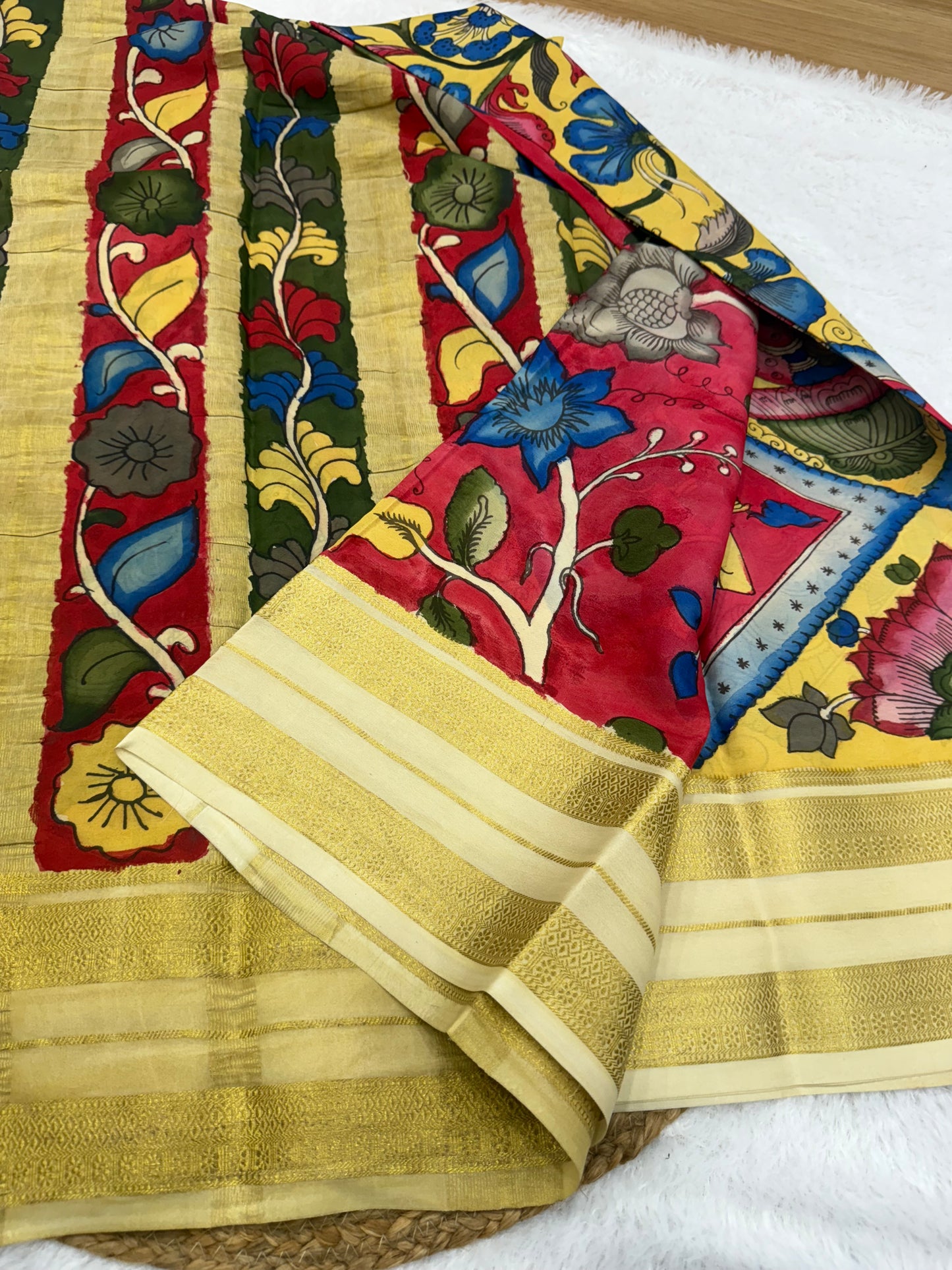 Pen Kalamkari Mysore silk