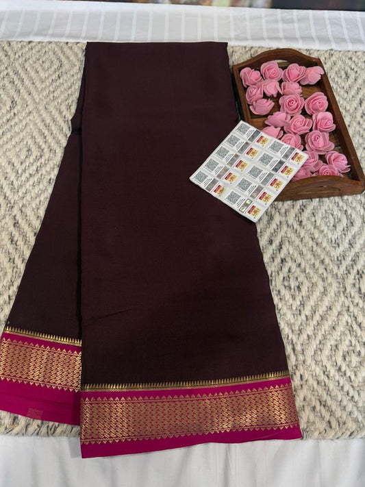Mysore silk sarees contrast pattern