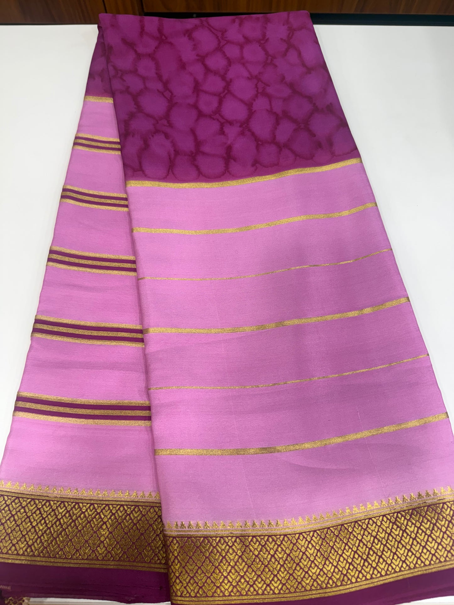 Printed Mysore silk saree