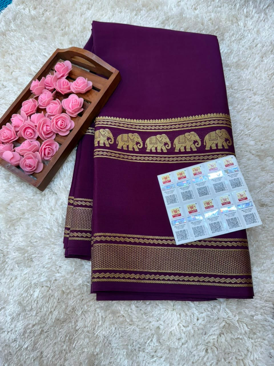 Mysore silk sarees self pattern