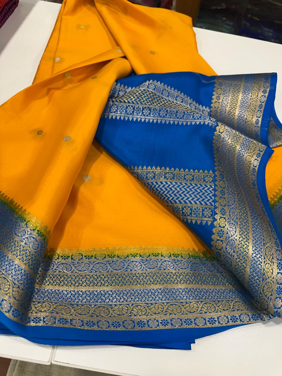 New Bentex pattern  mysore silk sarees with elegant color combination