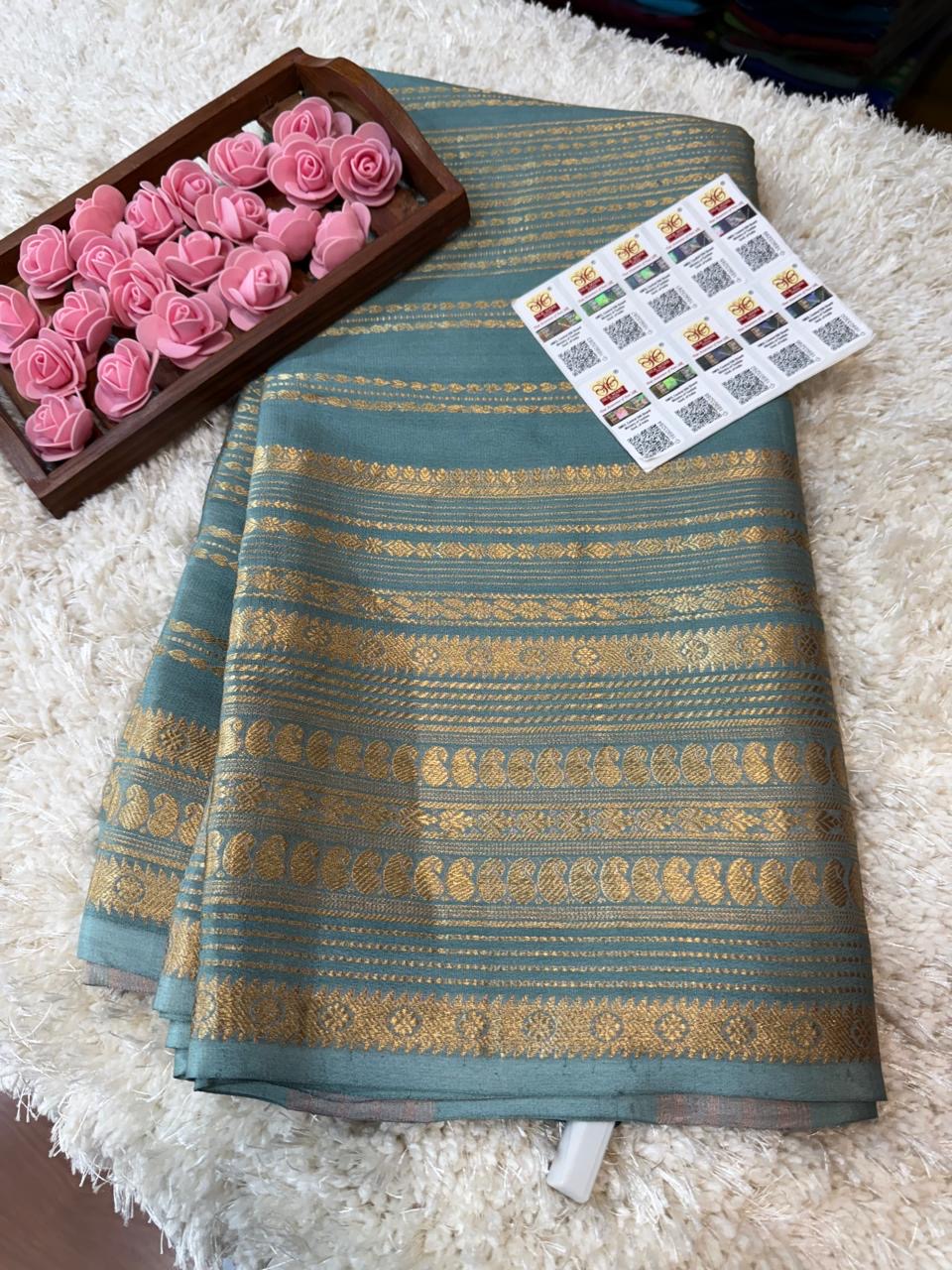 Mysore silk sarees self pattern