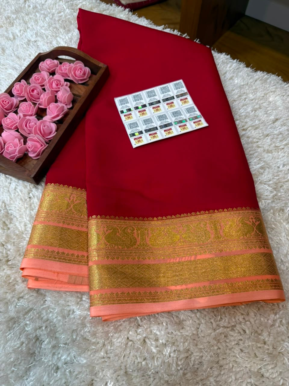 Mysore silk sarees contrast pattern