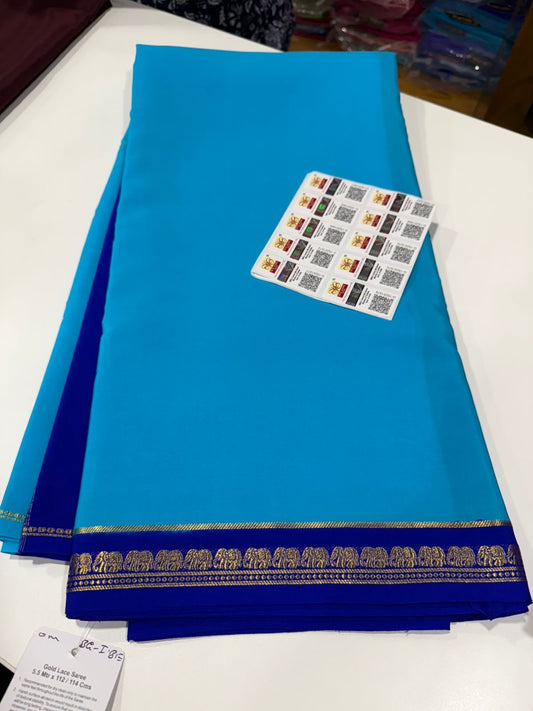 Pure Zari elephant contrast border