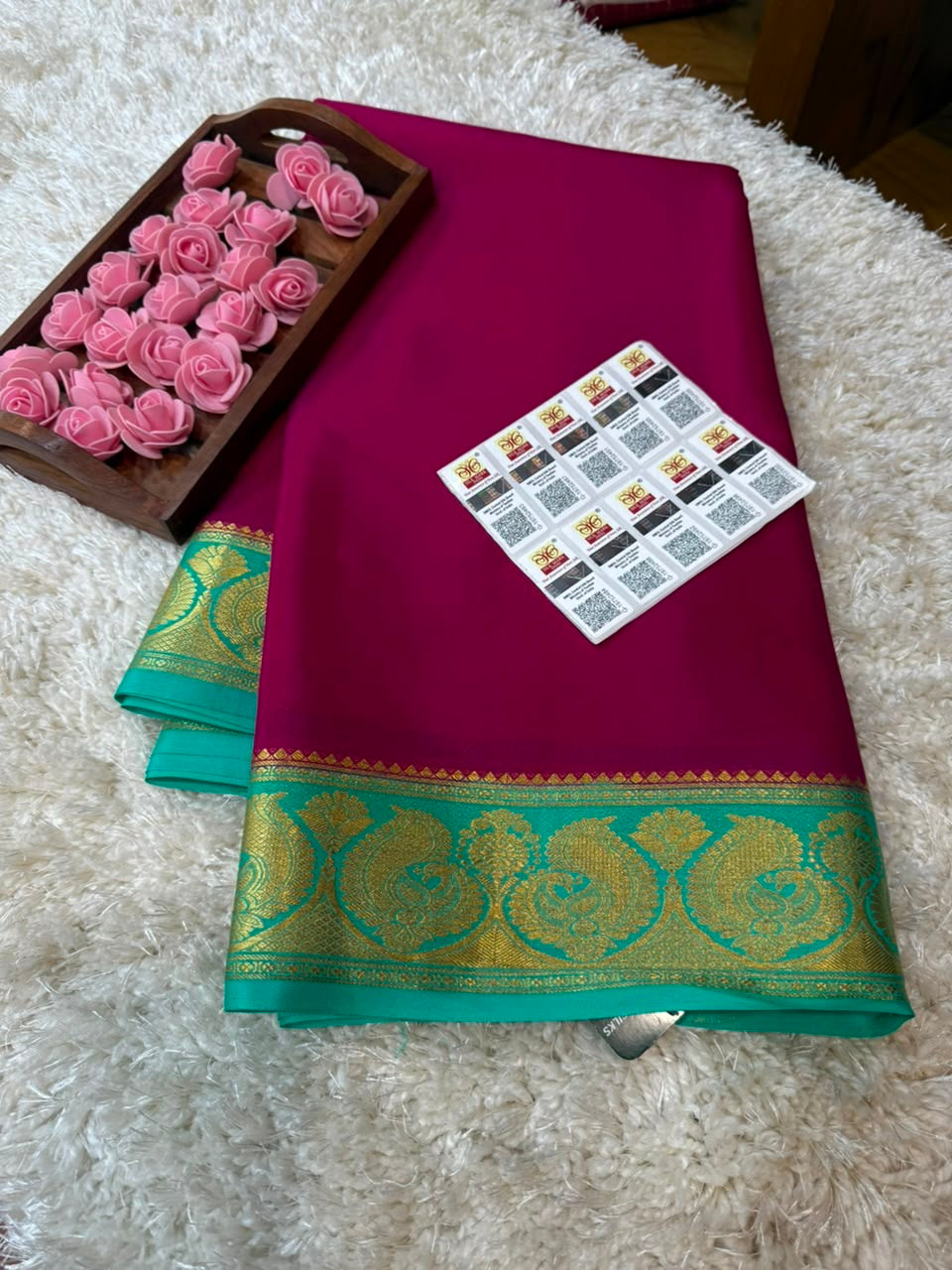 Mysore silk sarees contrast pattern