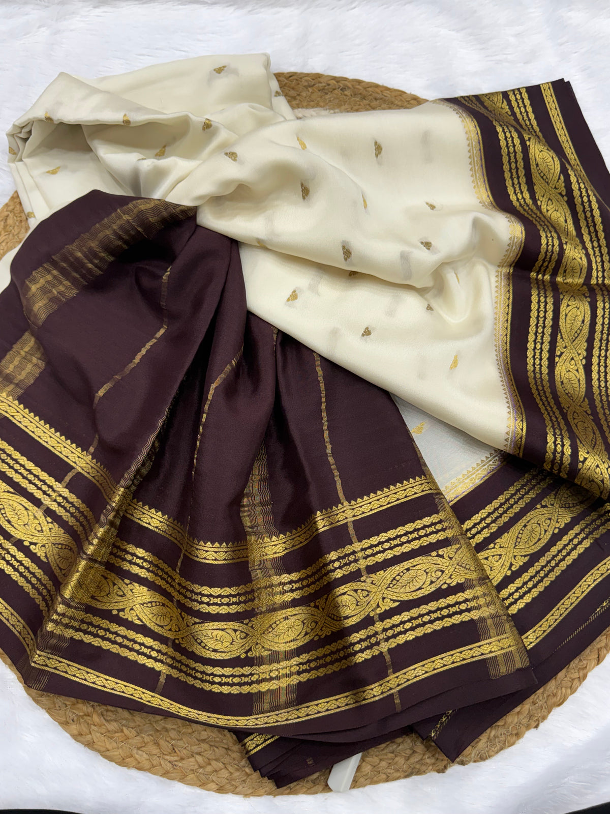 Mysore silk contrast Butta