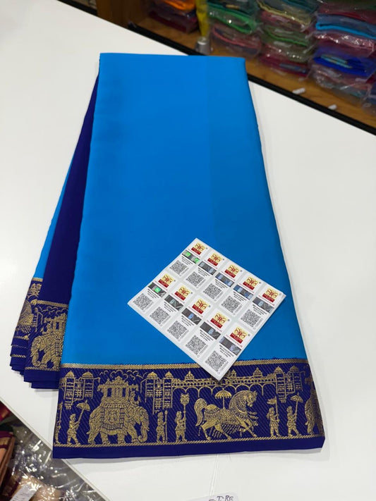 Mysore silk sarees golden lace pattern