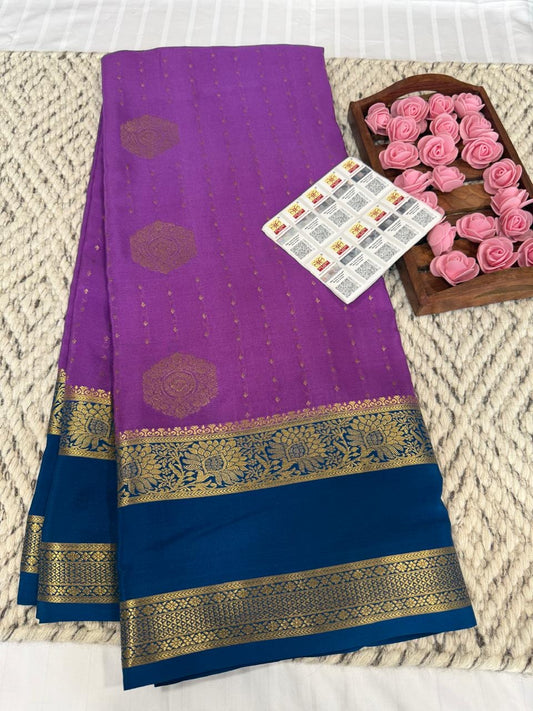 Mysore silk sarees contrast pattern