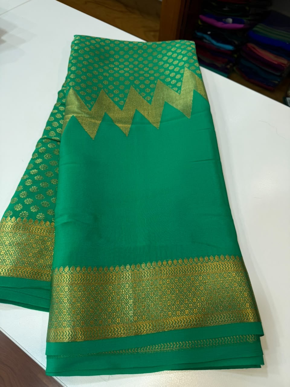Mysore silk sarees self butta pattern