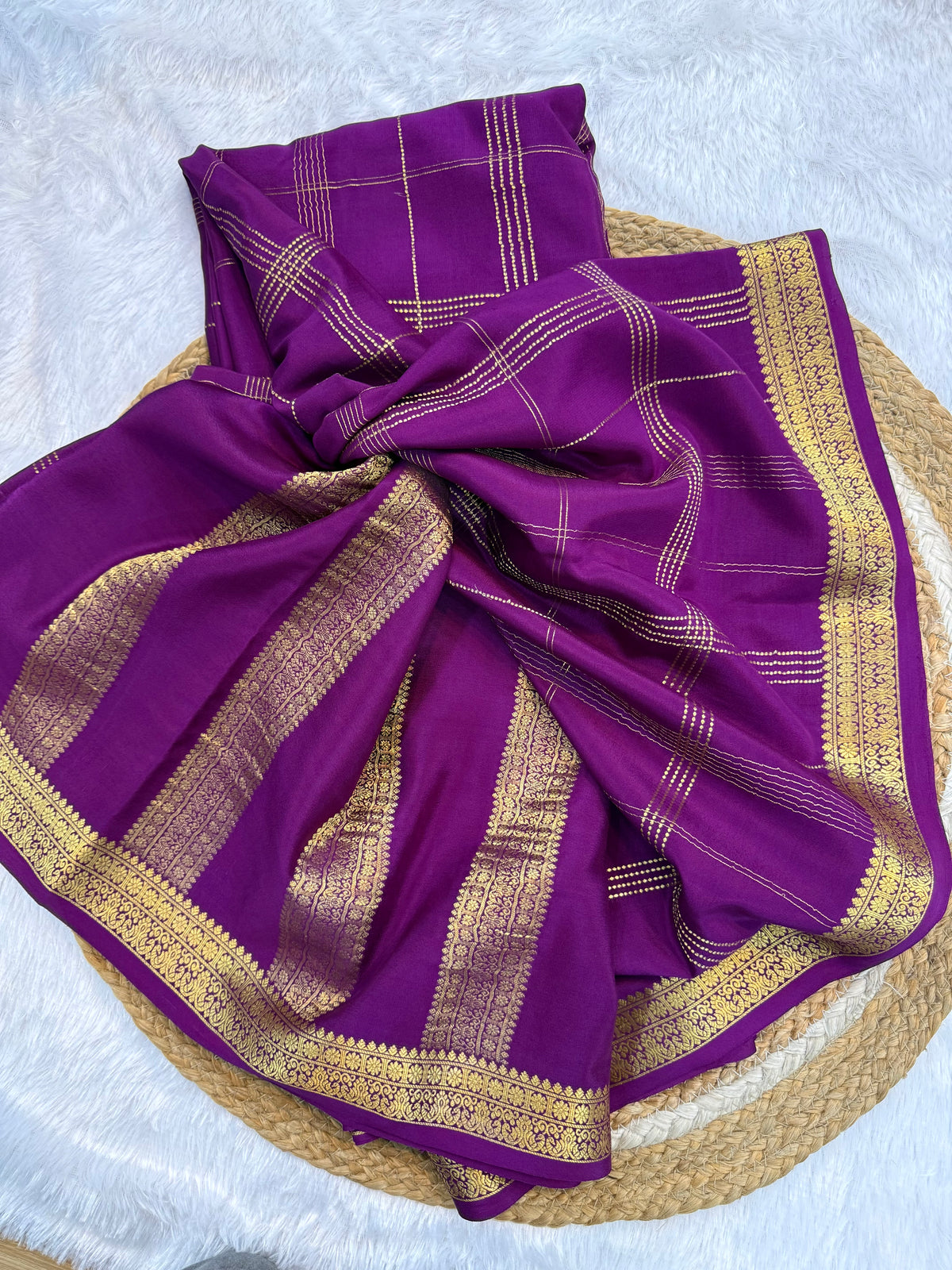 Mysore silk self checks