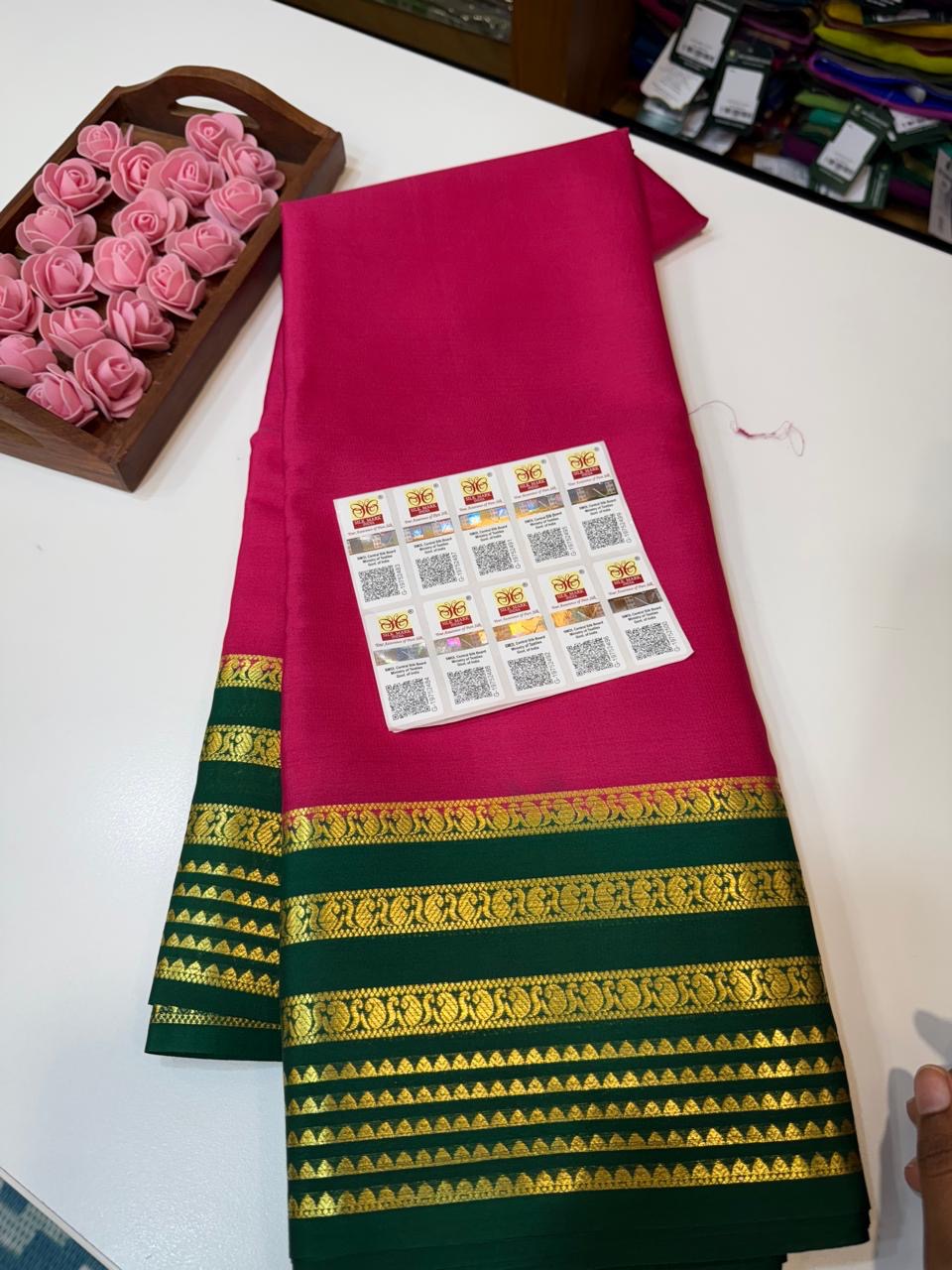 Mysore silk sarees light weight pattern