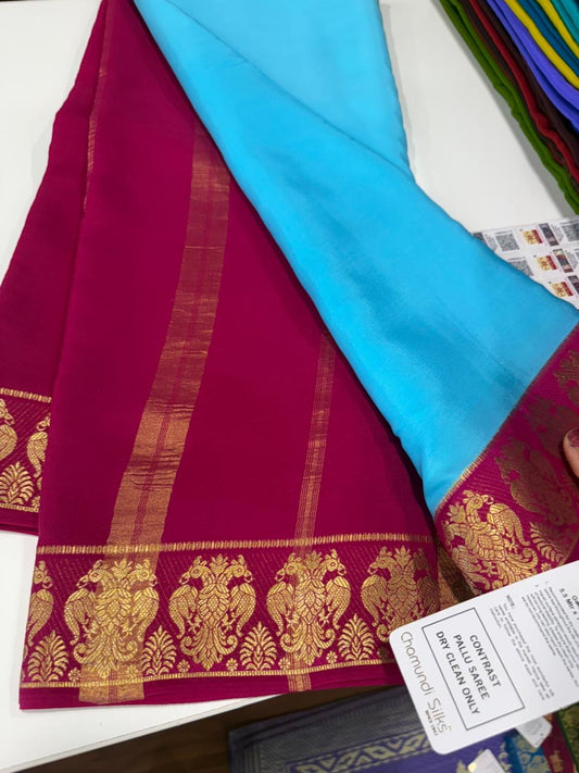 ❤️Traditional border in gold lace Zari Mysore silk sarees  ❤️