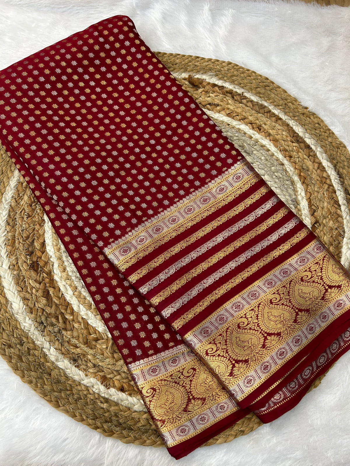 Mysore silk self Butta