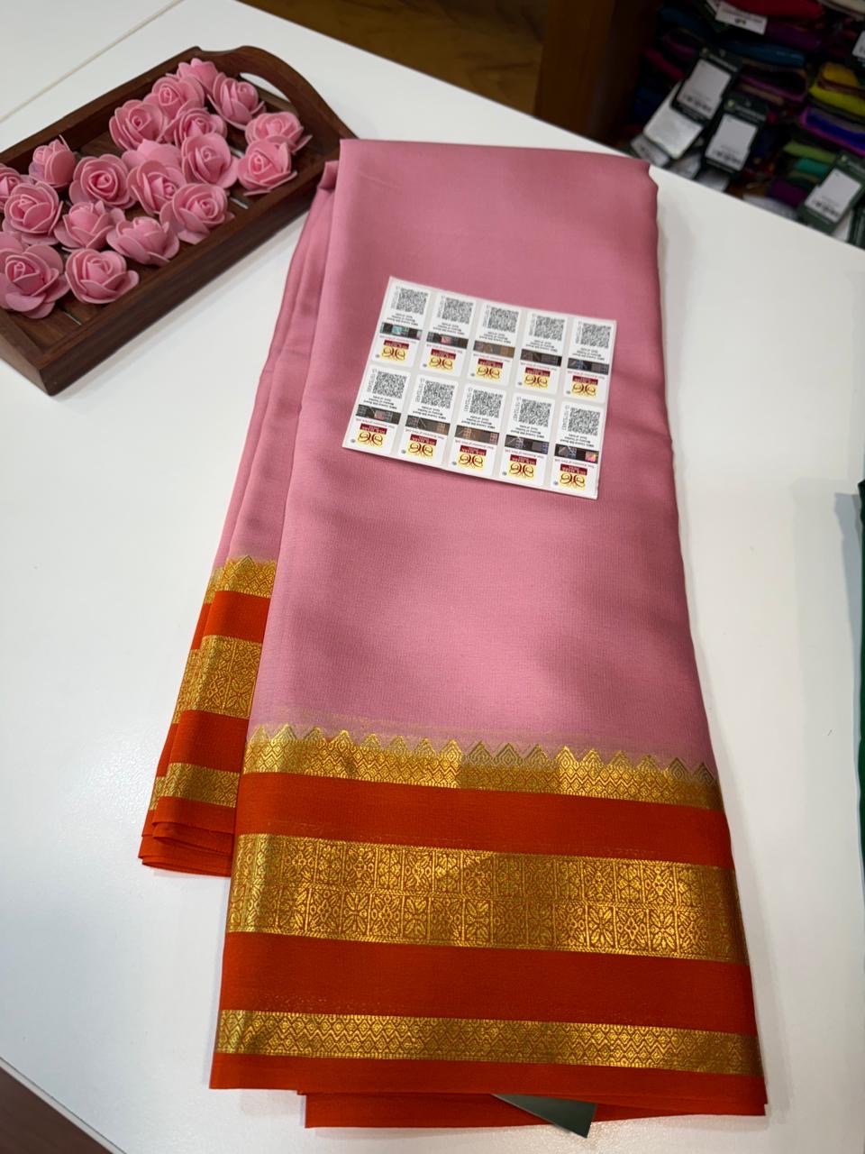 Mysore silk sarees light weight pattern