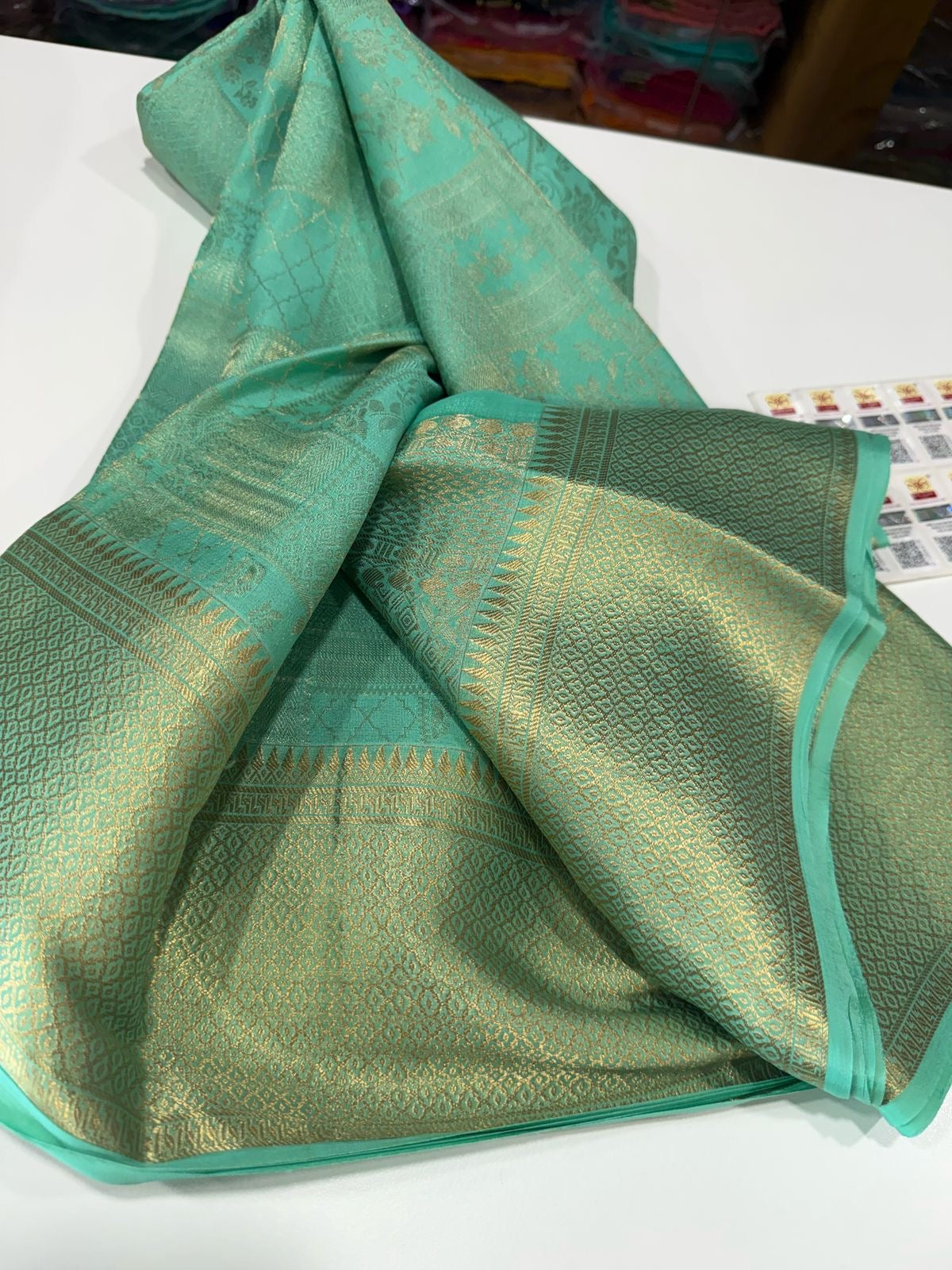 Beautiful Silk brocade fabric with zari