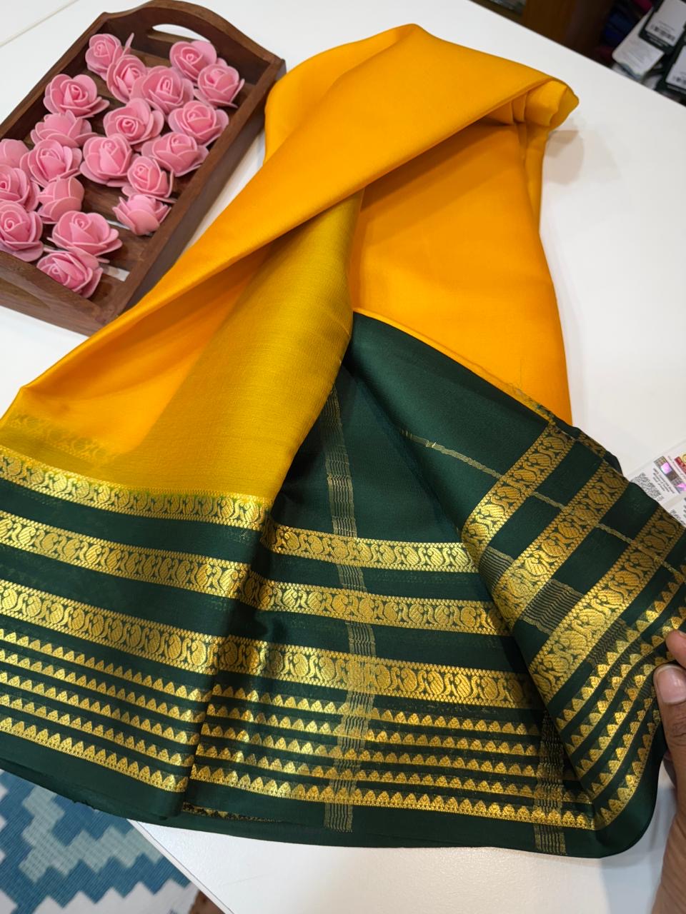 Mysore silk sarees light weight pattern