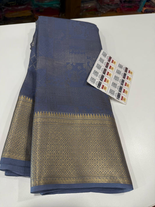 Beautiful Silk brocade fabric with zari