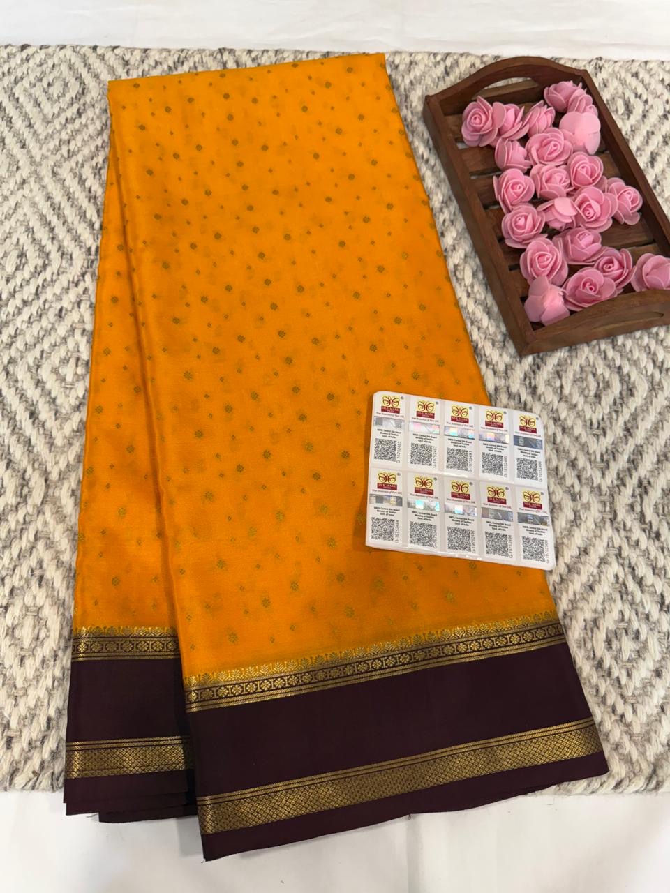 Mysore silk sarees contrast pattern