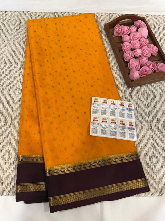 Mysore silk sarees contrast pattern