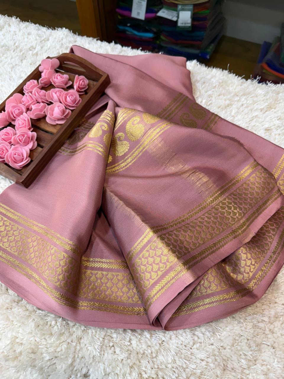 Mysore silk sarees self pattern