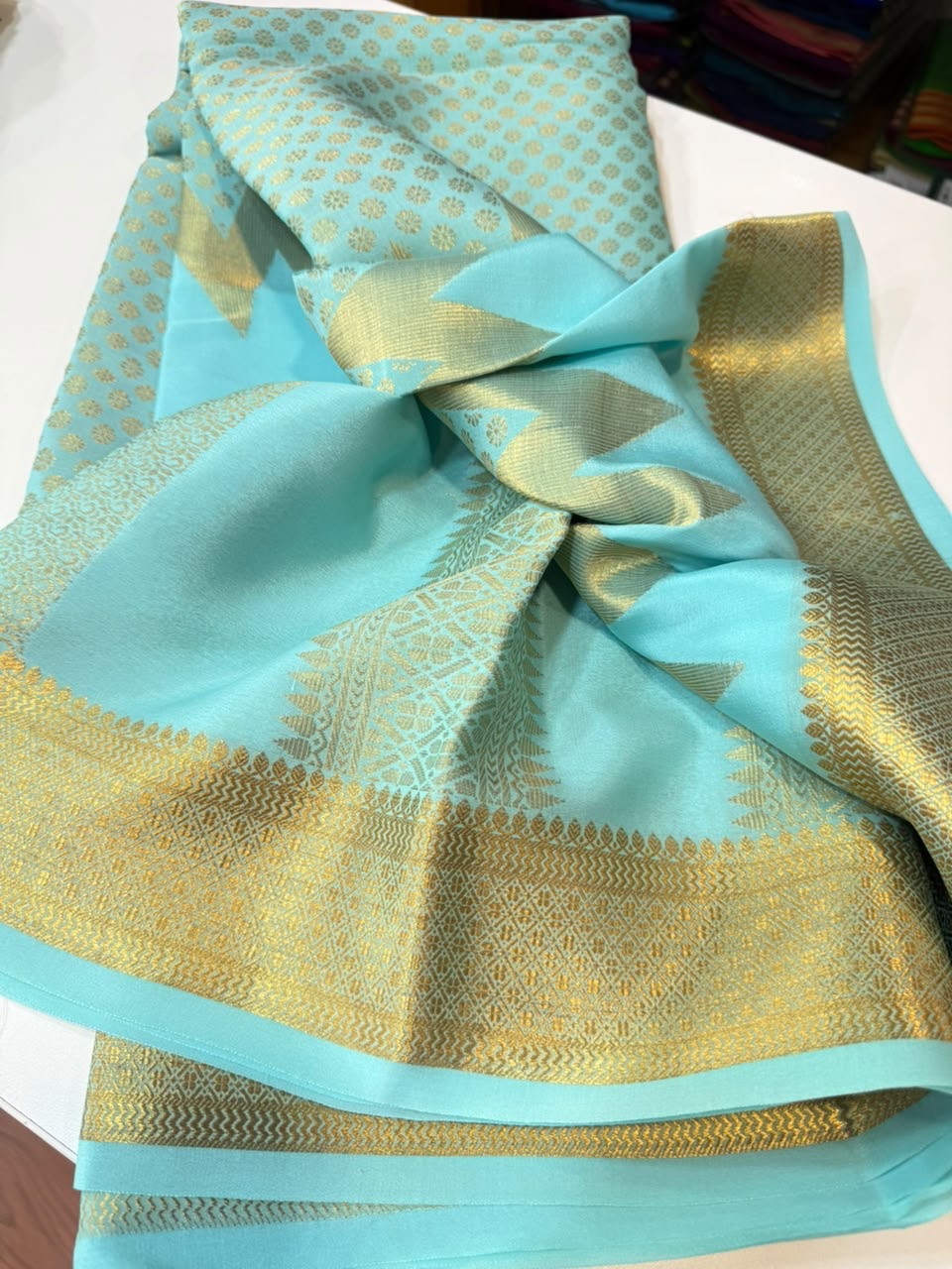 Mysore silk sarees self Butta pattern