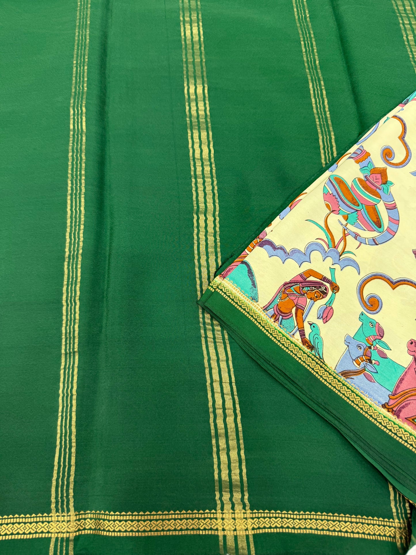 Pure zari printed