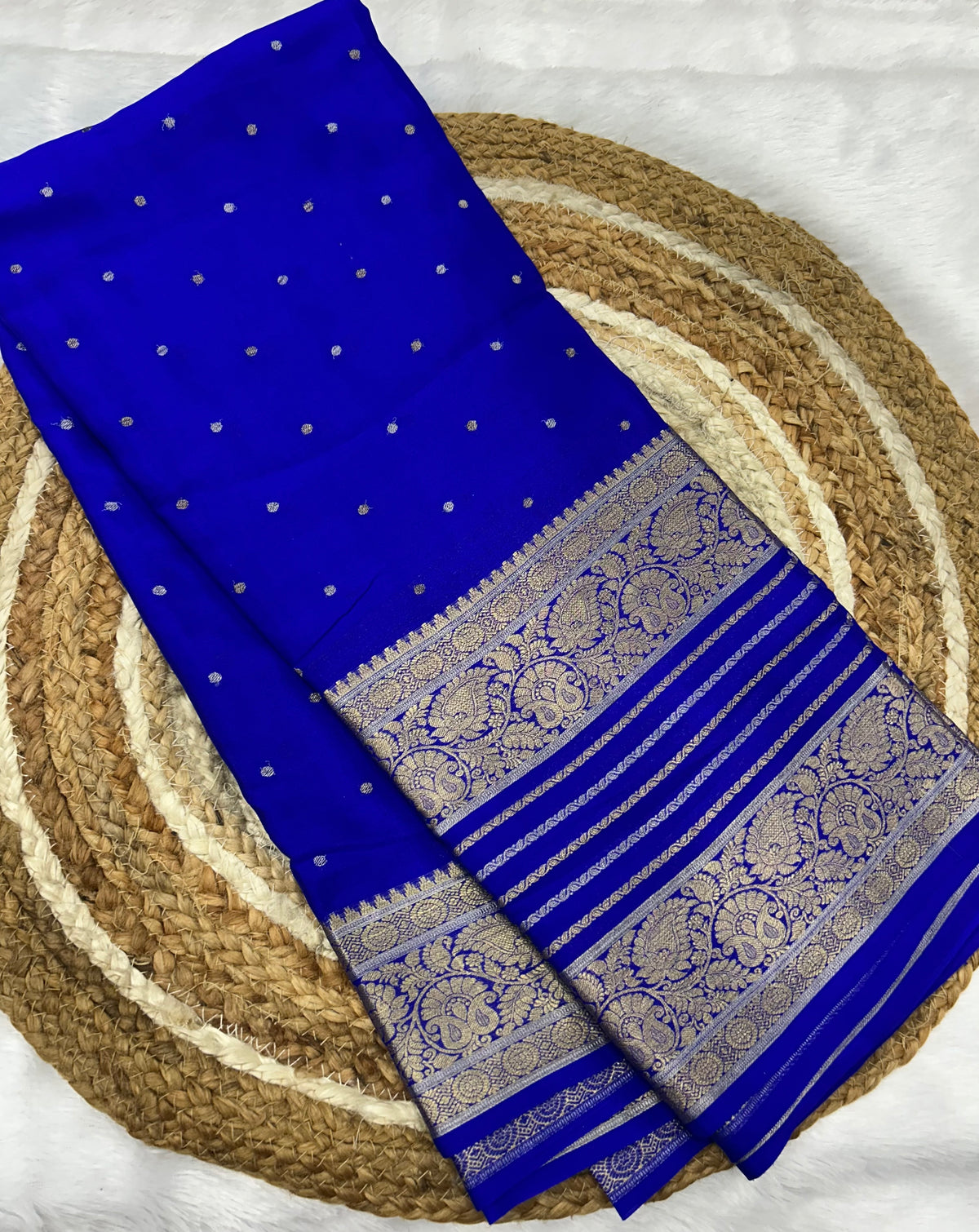 Mysore silk self butta