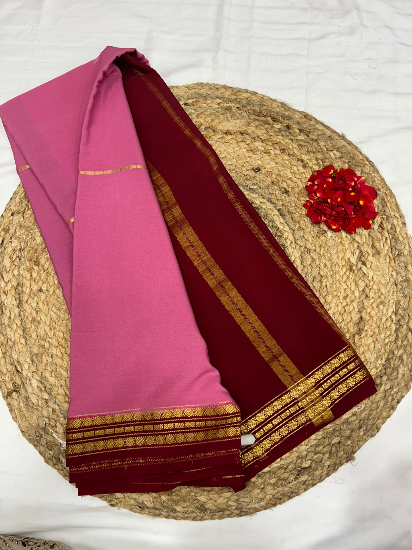 Mysore silk gold lace