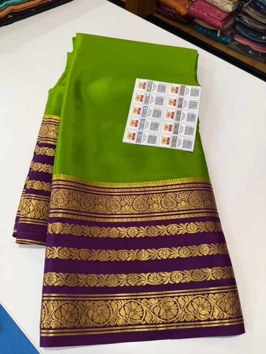 Mysore silk sarees contrast pattern