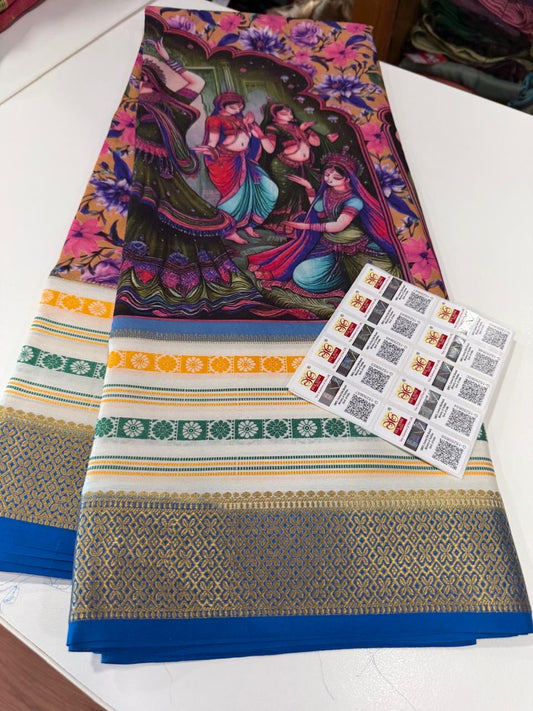 😍Digital print mysore silk sarees 😍