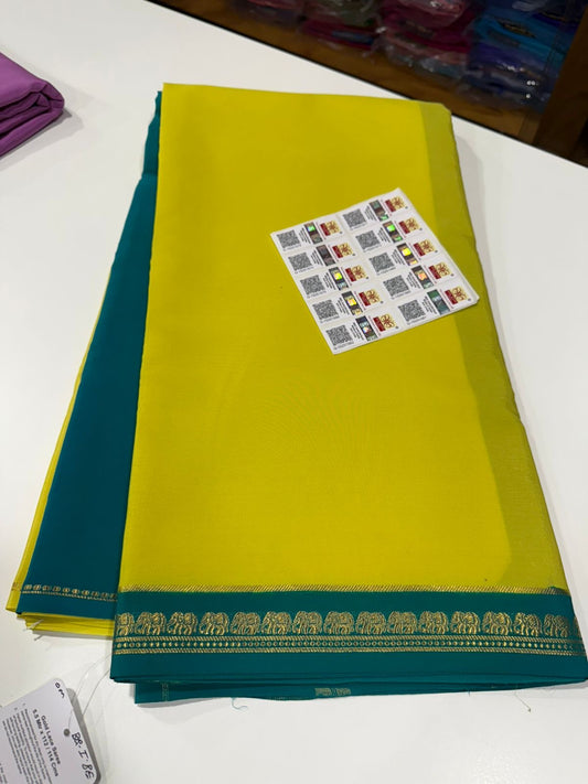 Pure Zari elephant contrast border
