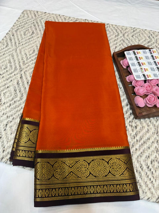 Mysore silk sarees contrast pattern