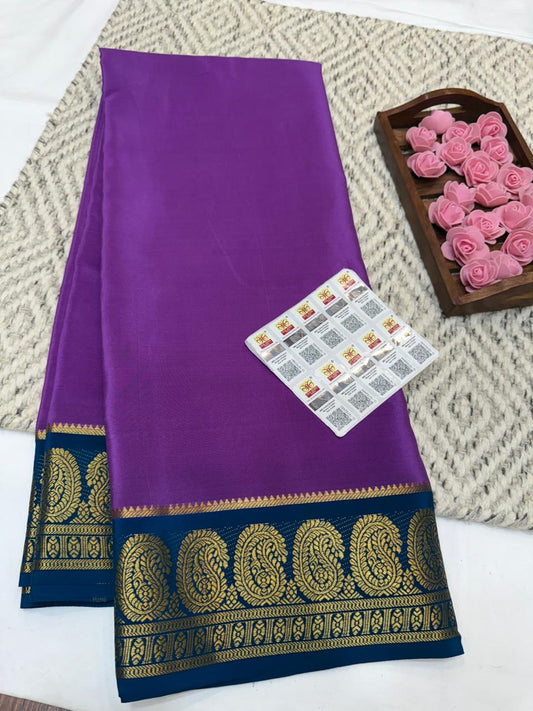 Mysore silk sarees contrast pattern