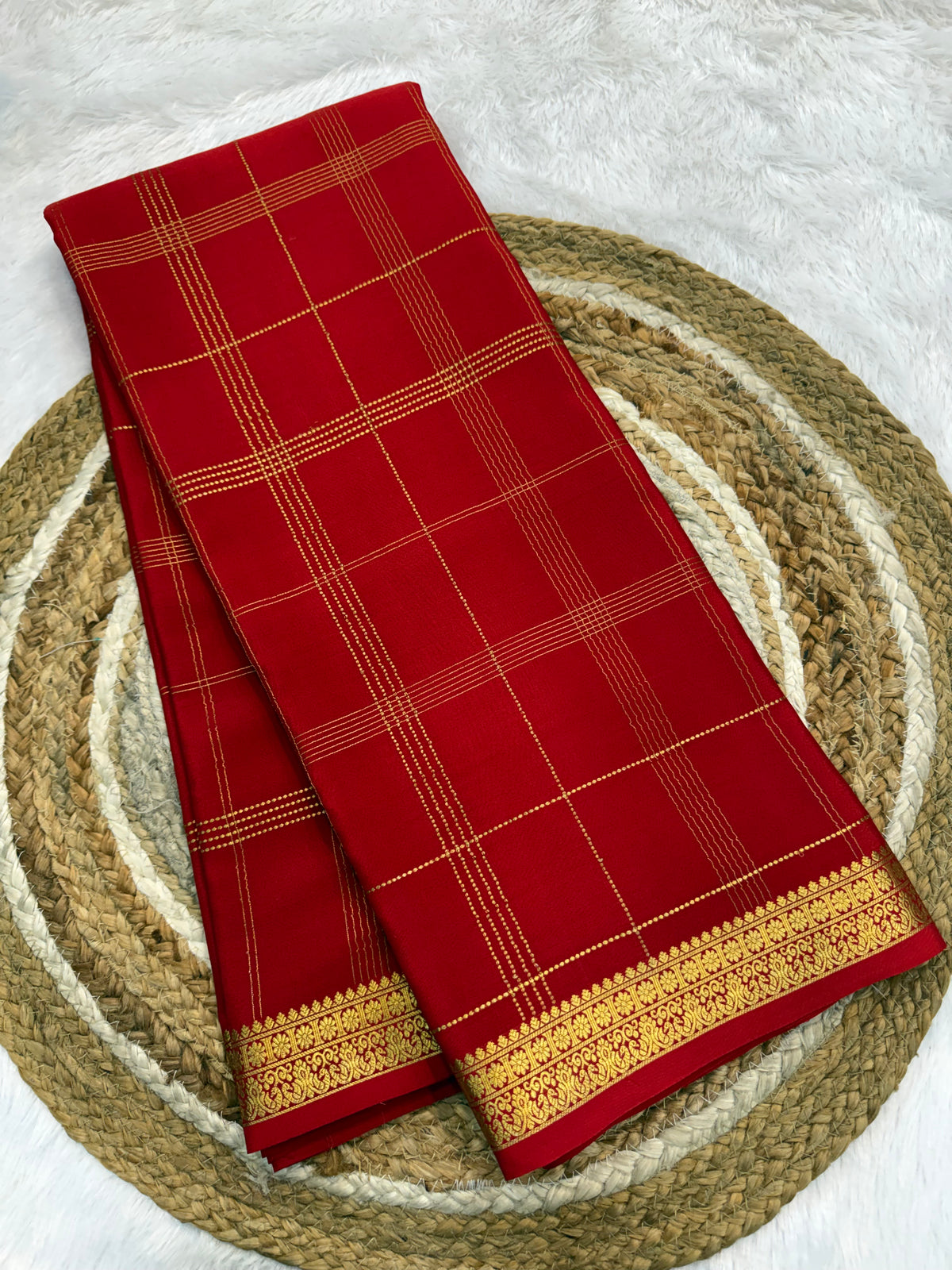 Mysore silk self checks