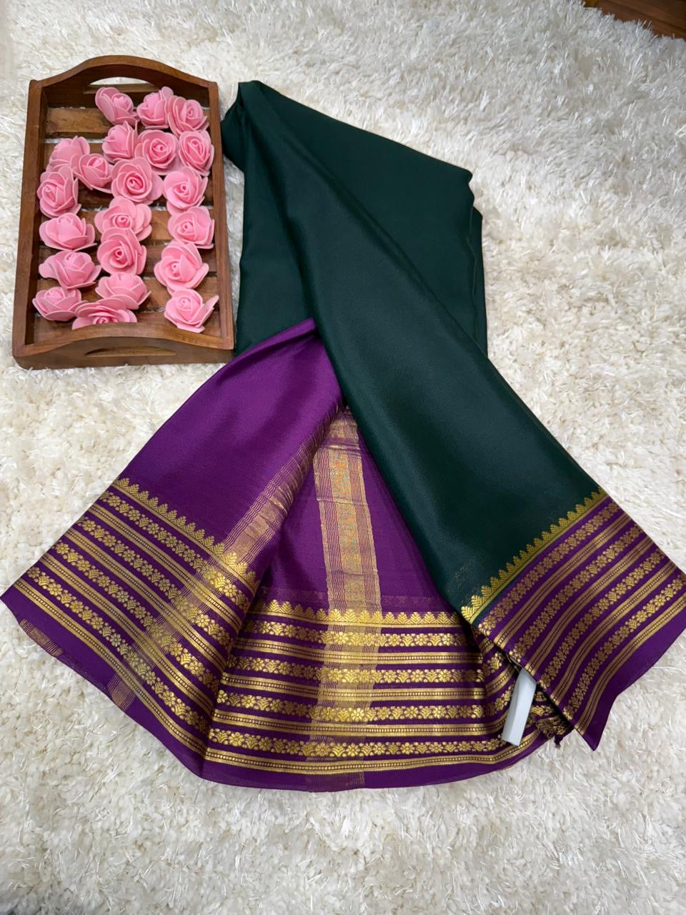 Mysore silk sarees light weight pattern