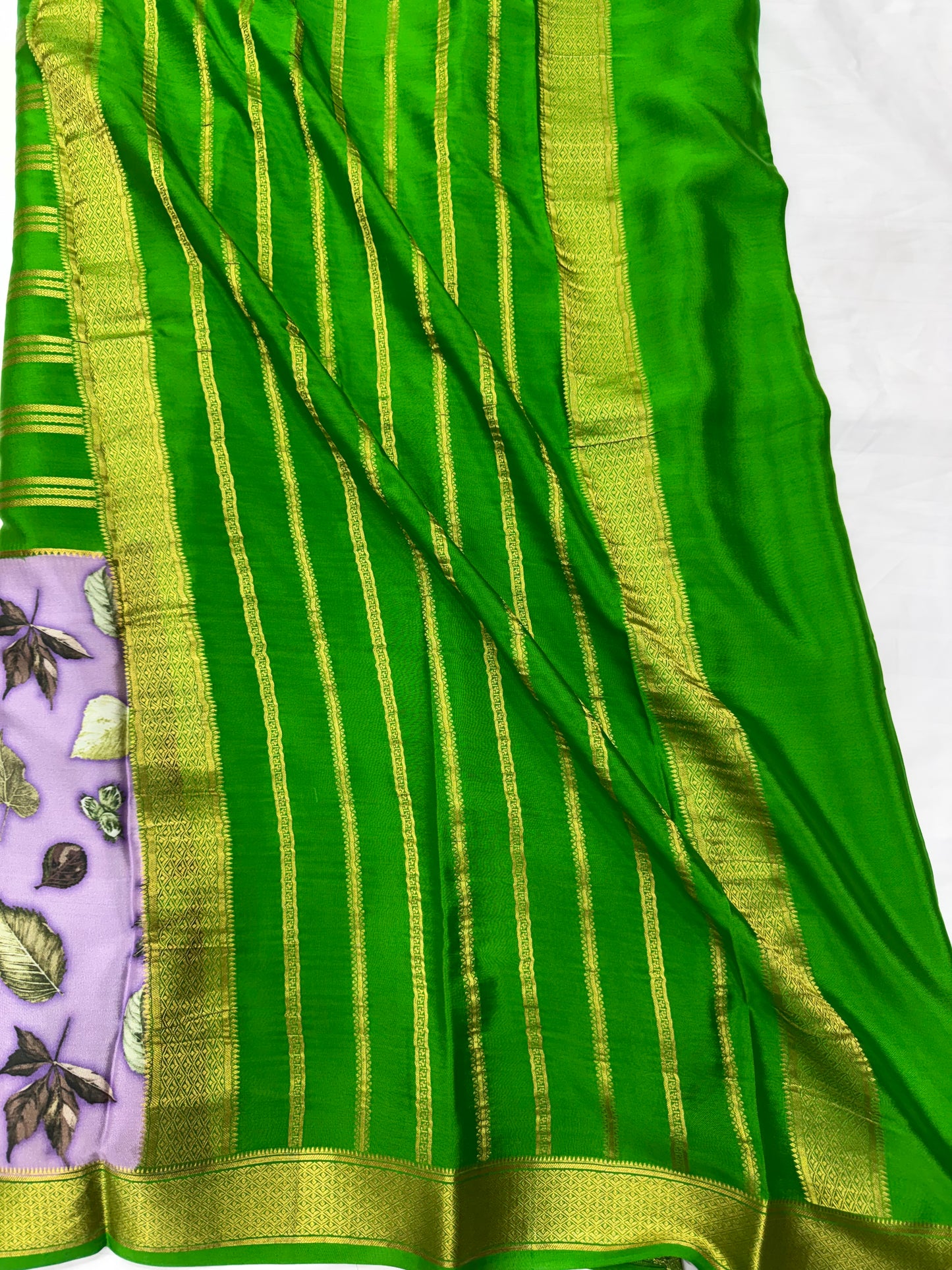 Digital Print Half & Half Mysore Silk Saree