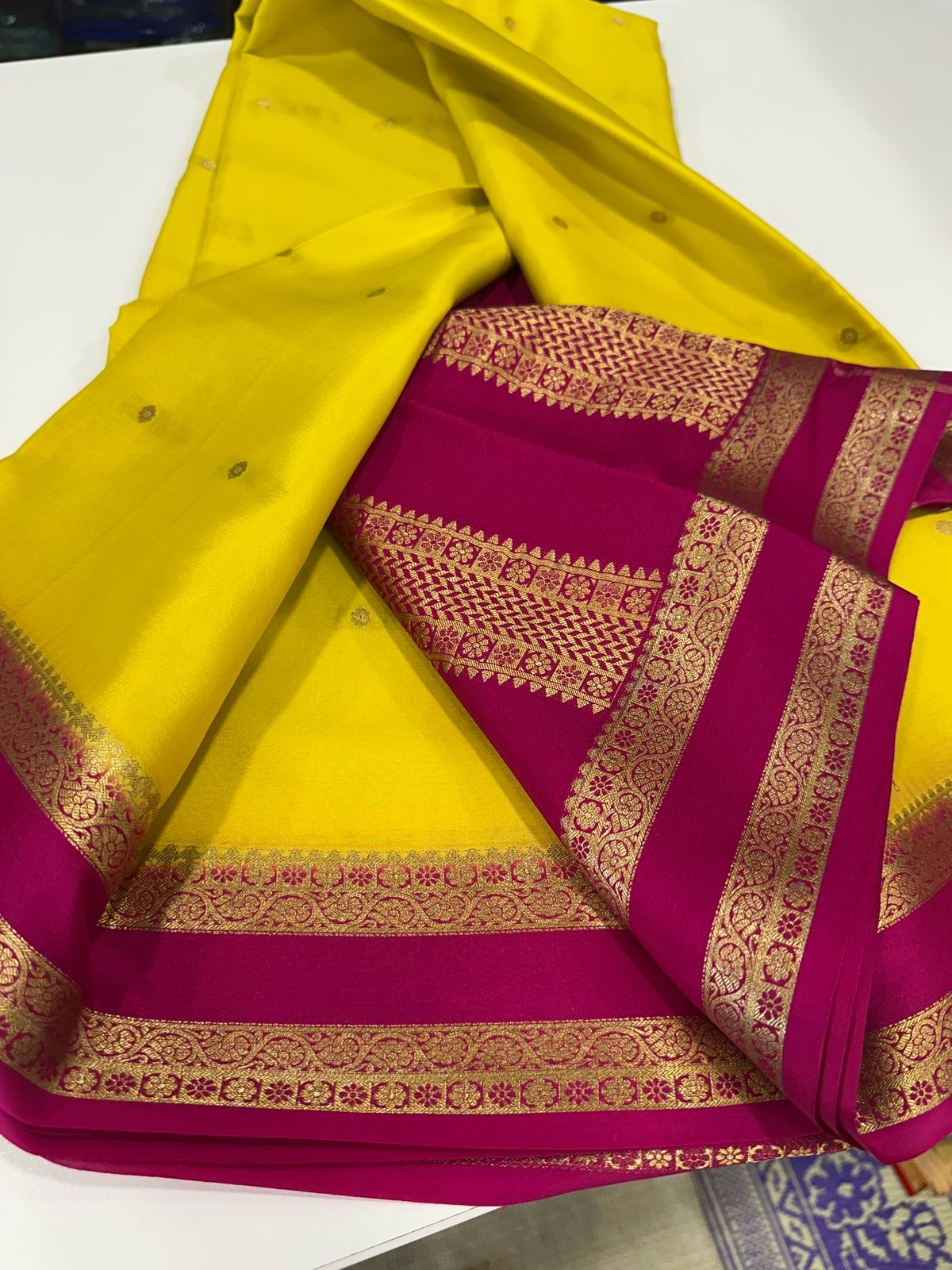 New Bentex pattern  mysore silk sarees with elegant color combination