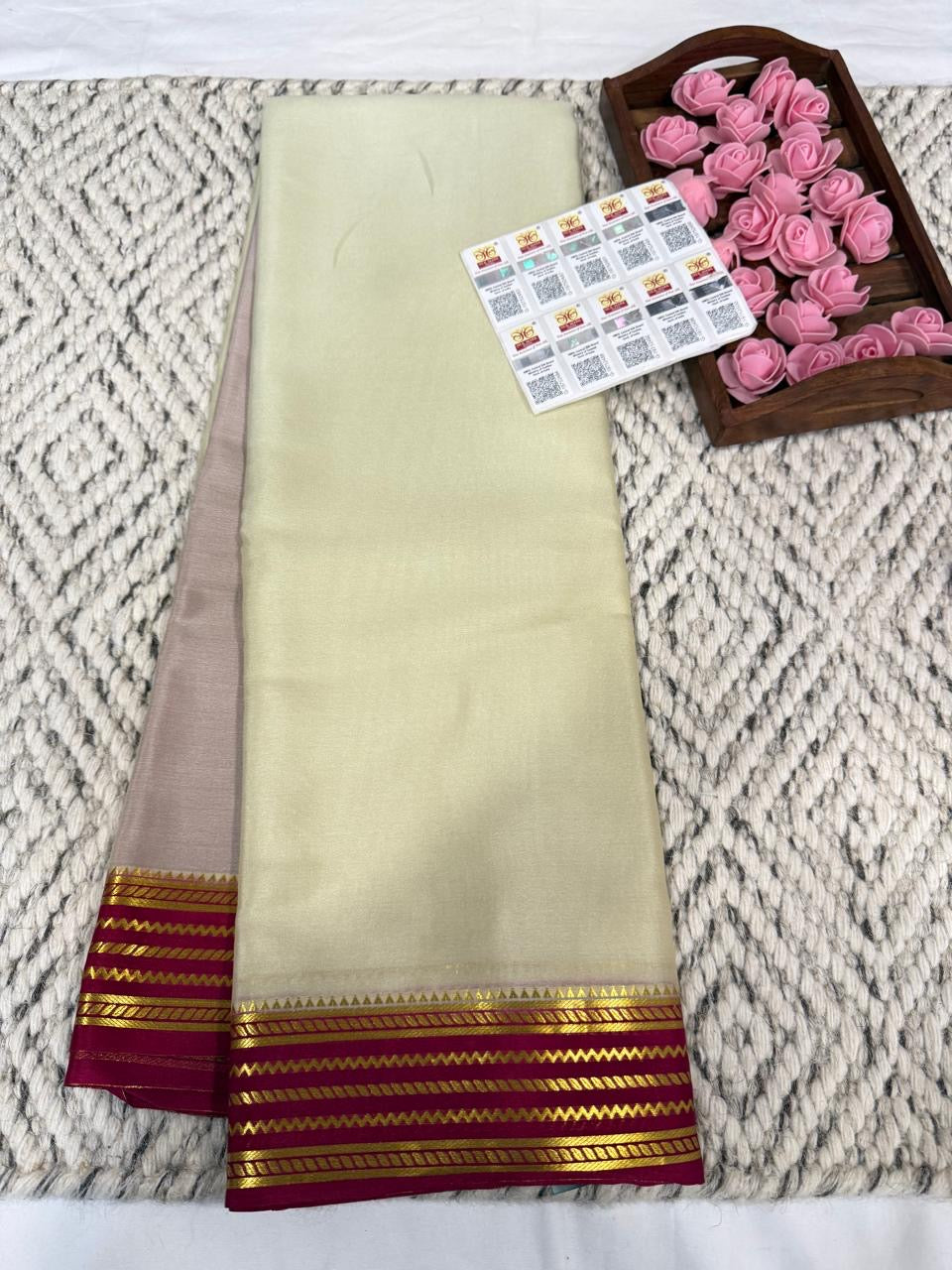 Mysore silk sarees light weight pattern