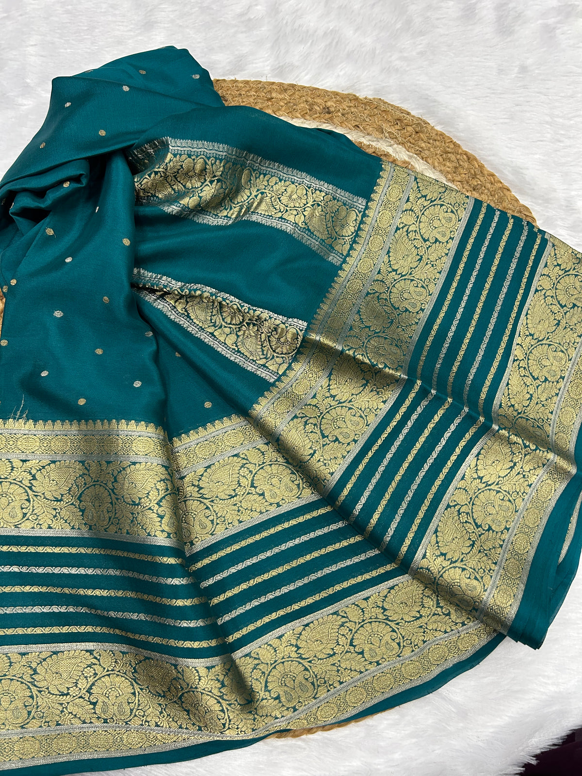 Mysore silk self butta