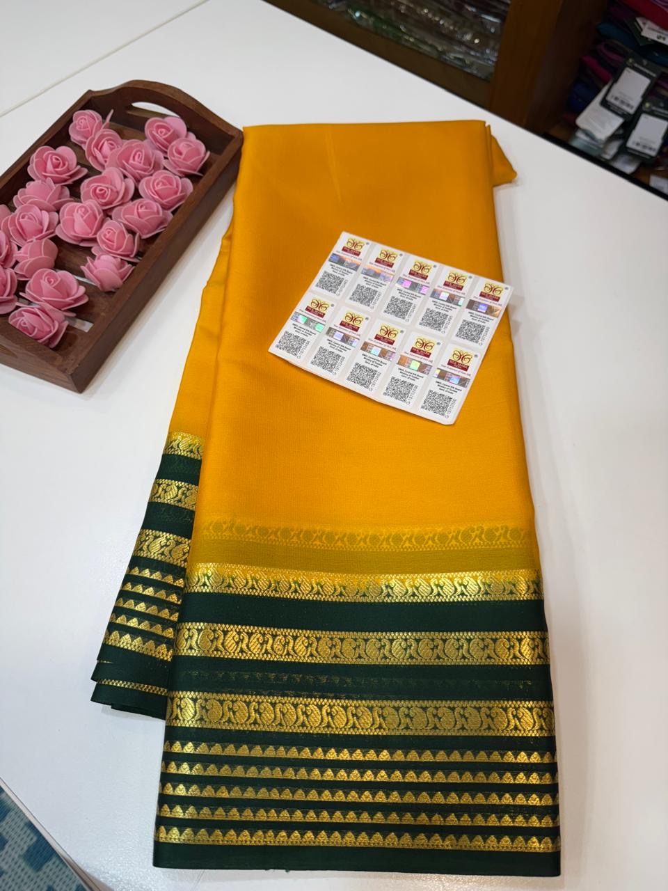Mysore silk sarees light weight pattern
