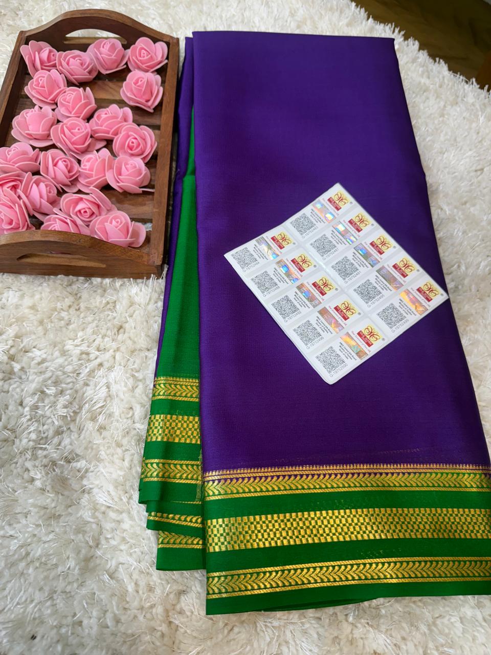 Mysore silk sarees light weight pattern