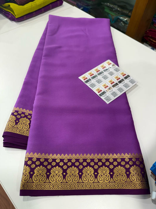 Traditional pattern mysore silk sarees with elegant color combinations