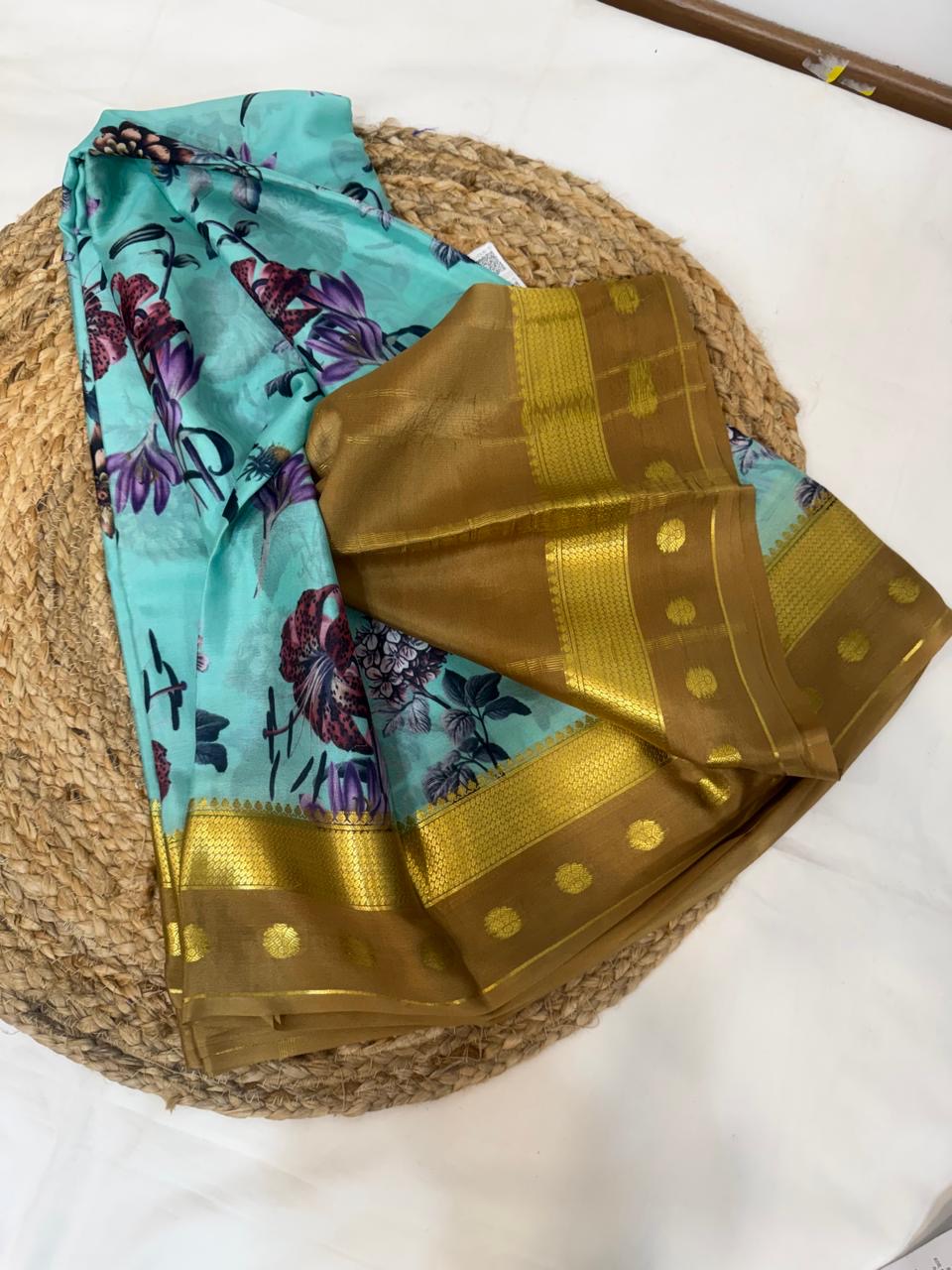 Mysore silk sarees light weight Digital pattern