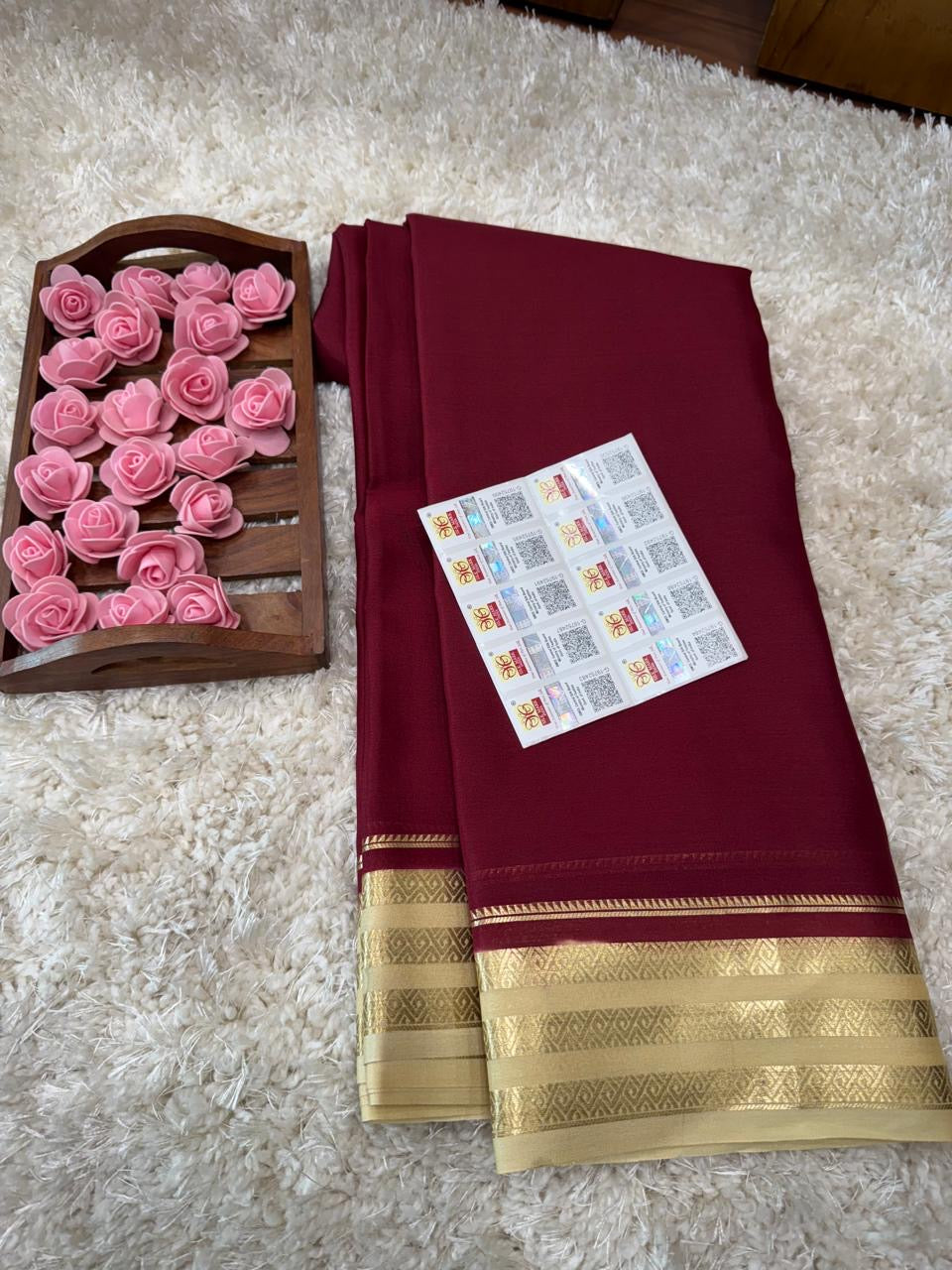 Mysore silk sarees light weight pattern