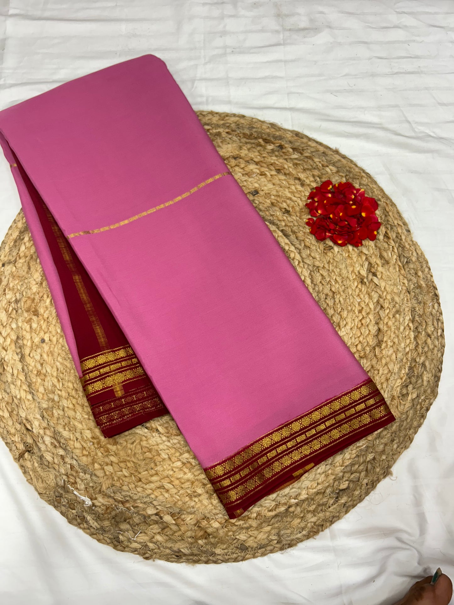 Mysore silk gold lace