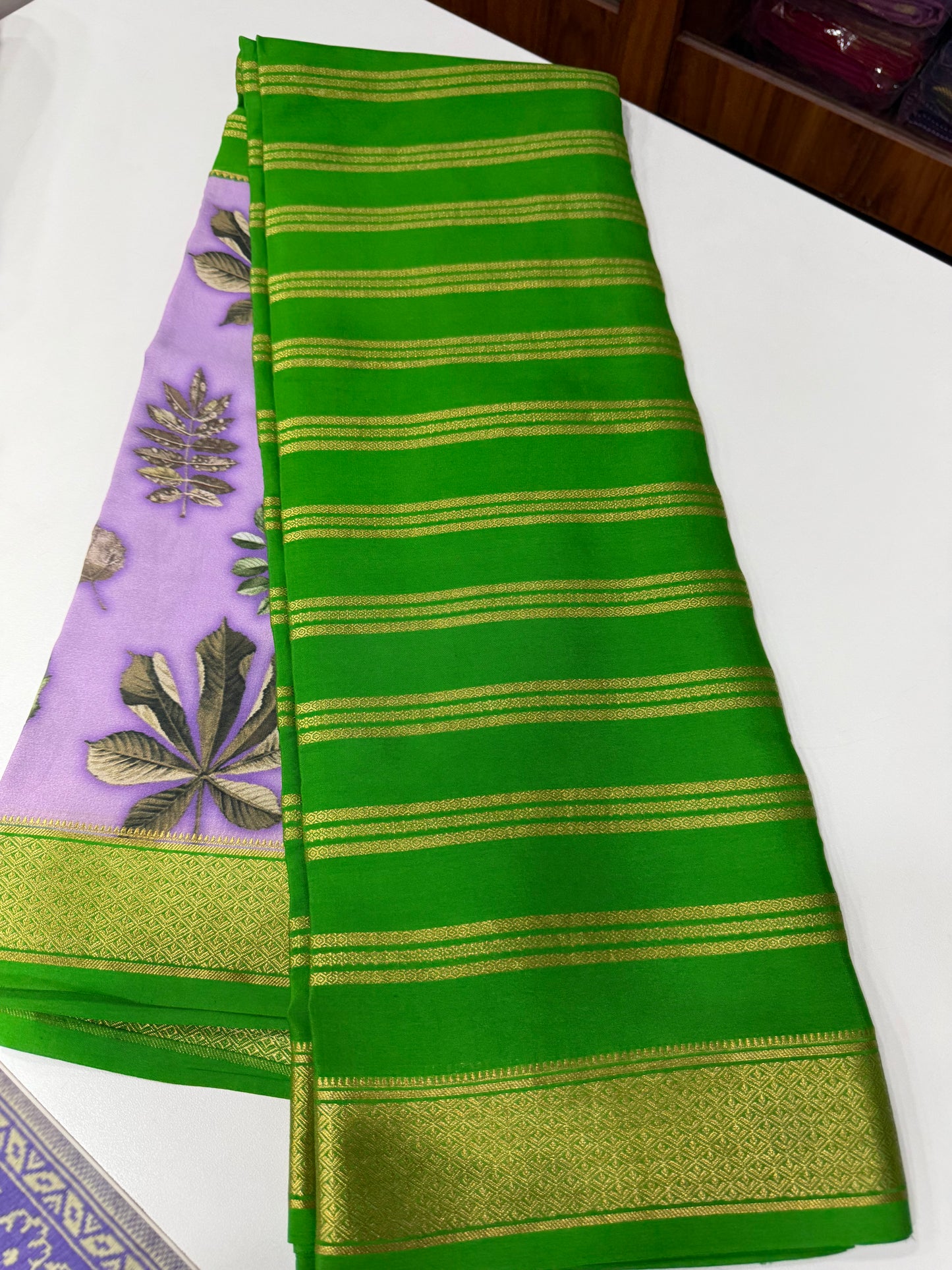 Digital Print Half & Half Mysore Silk Saree