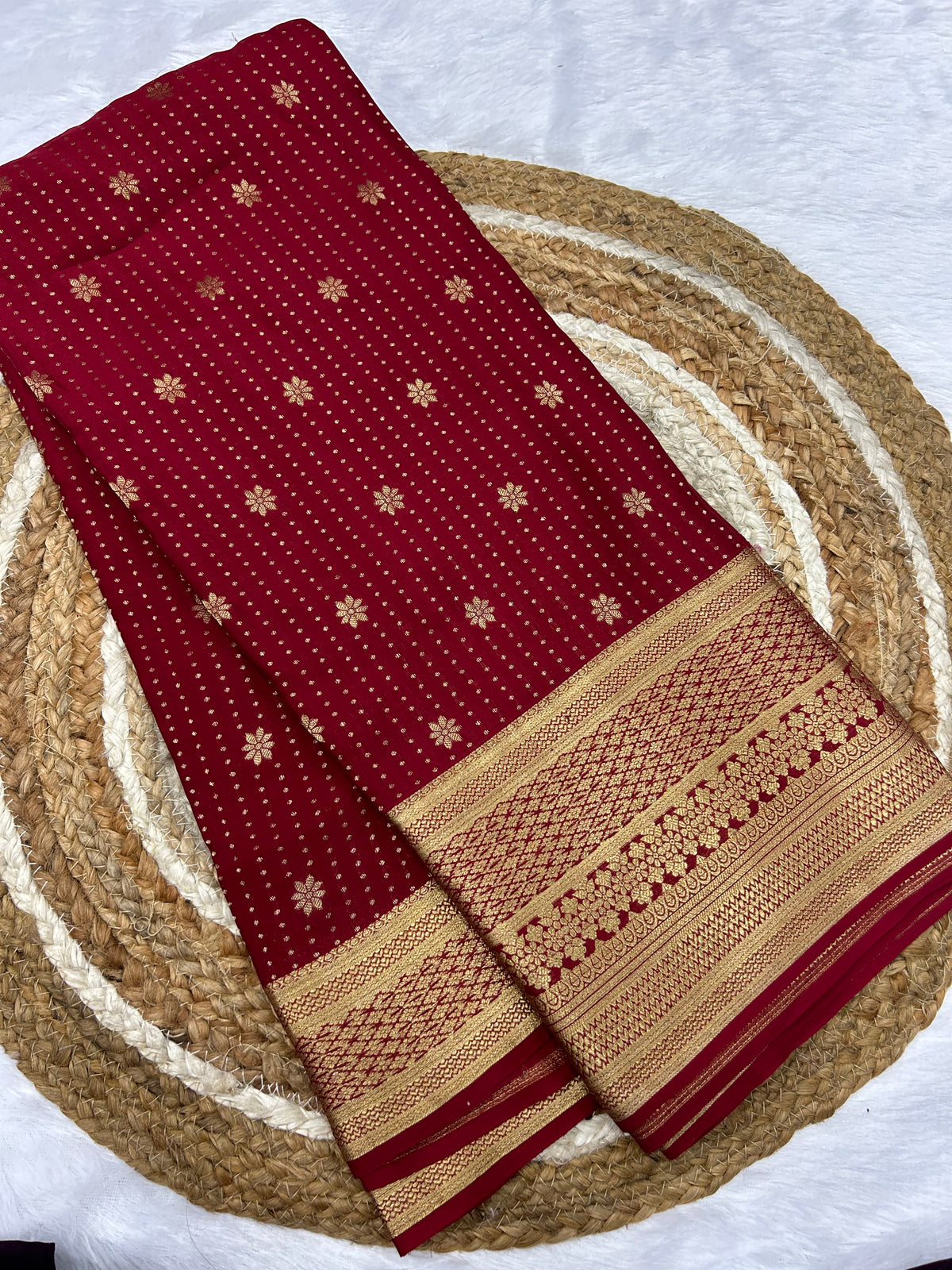 Mysore silk floral butta