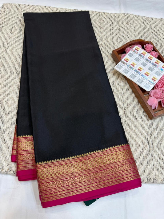 Mysore silk sarees contrast pattern