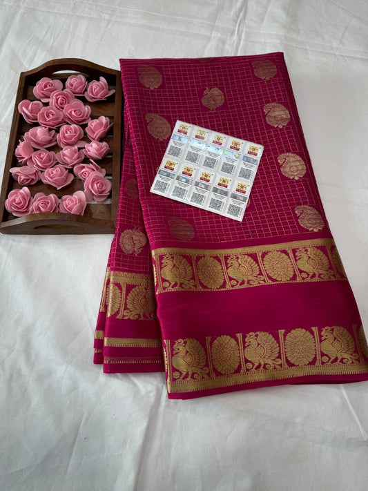 Mysore silk sarees self pattern