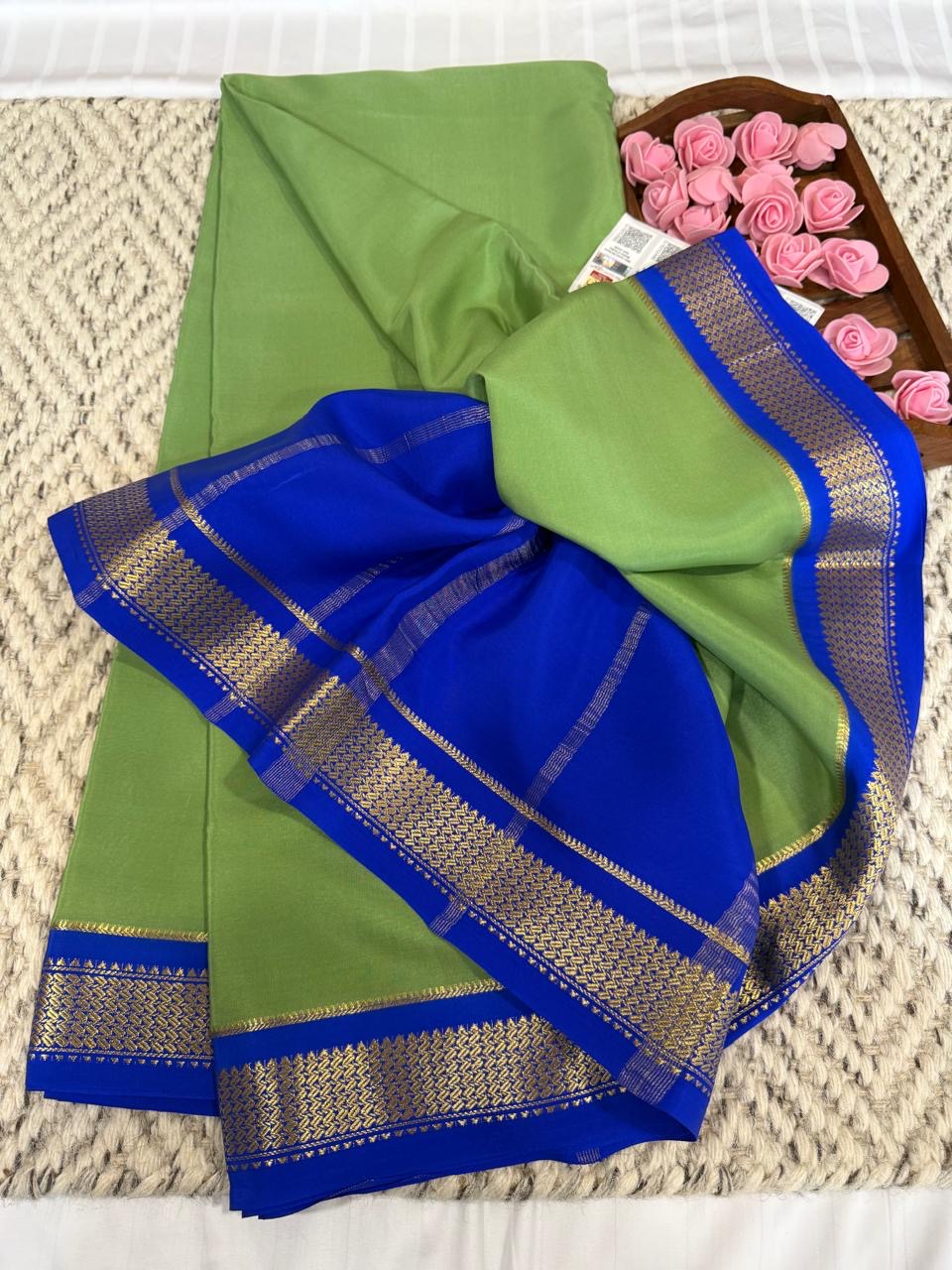 Mysore silk sarees contrast pattern